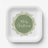 Assiettes En Carton Joyeux Noël vert (Recto)