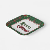 Assiettes En Carton Joyeux Noël vert Plaid avec Holly (Angulaire)