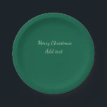 Assiettes En Carton Joyeux Noël vert plaine solo arrière - plan vacanc<br><div class="desc">Conception</div>