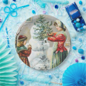 Assiettes En Carton Joyeux Noël Victorian Family et Snowman (Fête)