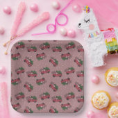 Assiettes En Carton Joyeux Noël Vintage Camion rouge (Fête)