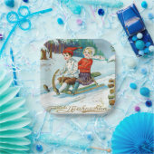 Assiettes En Carton Joyeux Noël vintage vacances (Fête)