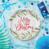 Assiettes En Carton Joyeux Noël Wreath Fête (Fête)