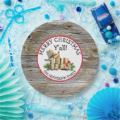 Assiettes En Carton Joyeux Noël Y'all Country et Western Rustic (Fête)