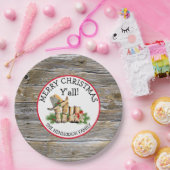 Assiettes En Carton Joyeux Noël Y'all Country et Western Rustic (Fête)