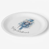 Assiettes En Carton Joyeux Noir Bleu Nutcracker (Angle)