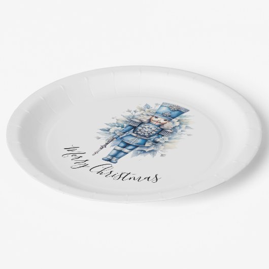 Assiettes En Carton Joyeux Noir Bleu Nutcracker (Angle)