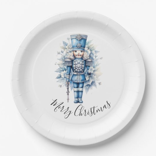 Assiettes En Carton Joyeux Noir Bleu Nutcracker (Devant)