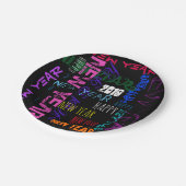 Assiettes En Carton Joyeux Nouvel An 2019 Pop Colours Plaque de papier (Angle)