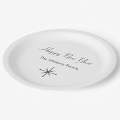 Assiettes En Carton Joyeux Nouvel An 2024 Simple Snowflake (Angle)