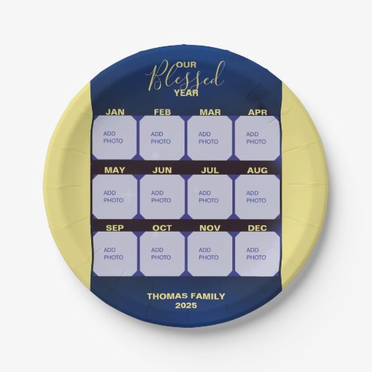 Assiettes En Carton Joyeux Nouvel An Blessé Année Fête Photo (Devant)