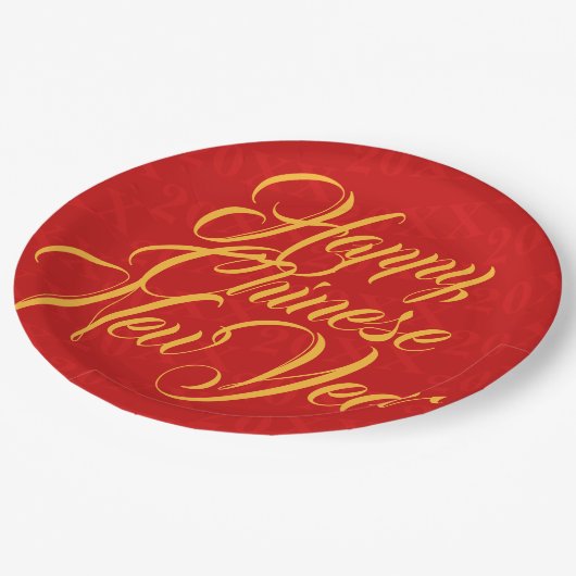 Assiettes En Carton Joyeux Nouvel An chinois 20XX (Angle)