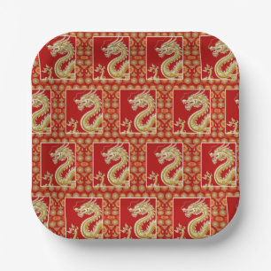 Assiettes En Carton Joyeux Nouvel An chinois moderne motif asiatique m