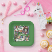 Assiettes En Carton Joyeux Nouvel An Drôle Animaux Fans Écarf Cartoon (Fête)