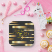 Assiettes En Carton Joyeux Nouvel An Gold Striped (Fête)
