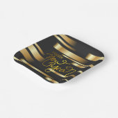 Assiettes En Carton Joyeux Nouvel An Gold Striped (Angulaire)