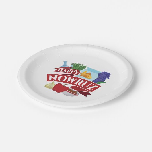 Assiettes En Carton Joyeux Nowruz Nouvel An persan (Angle)