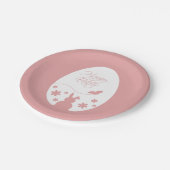 Assiettes En Carton Joyeux OEuf de Pâques rose pastel moderne (Angle)