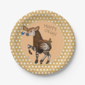Assiettes En Carton Joyeux Okapi ! (Devant)