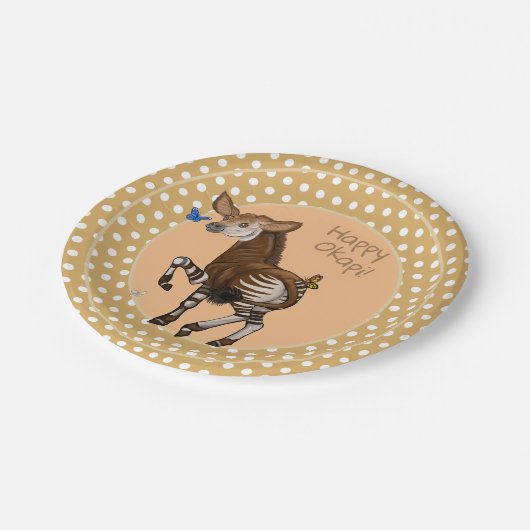 Assiettes En Carton Joyeux Okapi ! (Angle)