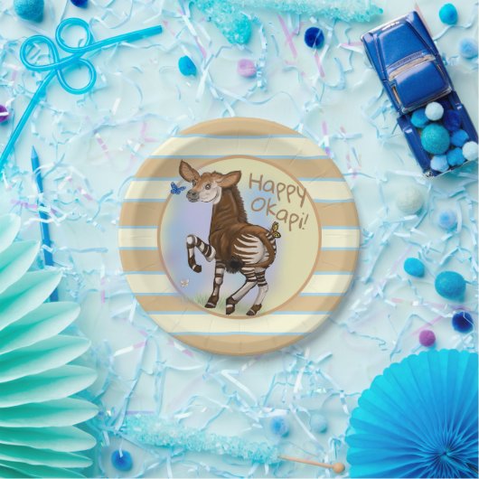 Assiettes En Carton Joyeux Okapi ! (Fête)
