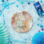 Assiettes En Carton Joyeux Ours de fête d'anniversaire (Fête)