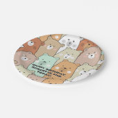 Assiettes En Carton Joyeux Ours de fête d'anniversaire (Angle)