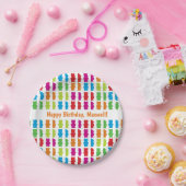 Assiettes En Carton Joyeux Ours de Gummy d'anniversaire avec nom| plaq (Fête)