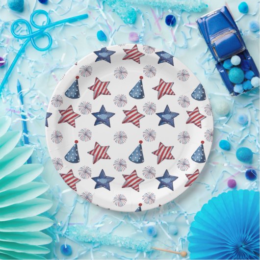 Assiettes En Carton Joyeux papier Motif 4 juillet Parti mignon (Fête)