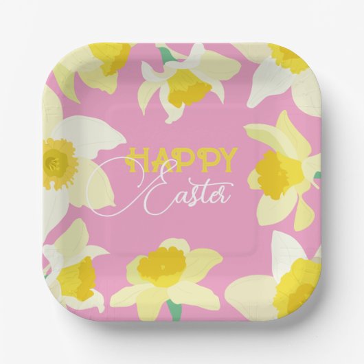 Assiettes En Carton Joyeux Pâques. (Recto)