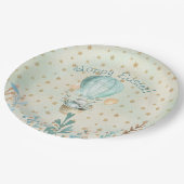 Assiettes En Carton Joyeux Pâques ! Aquarelle Bunny dans un ballon à a (Angle)