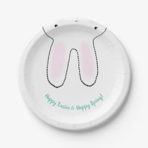 Assiettes En Carton Joyeux Pâques Joyeux Printemps mignon Lapin de Pâq