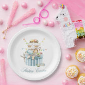 Assiettes En Carton Joyeux Pâques Pastel Oeufs Plaque de papier (Fête)