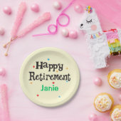 Assiettes En Carton Joyeux Parti de retraite ajouter le nom (Fête)