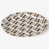 Assiettes En Carton Joyeux Pawlidays Goldendoodle lumières de Noël (Angle)