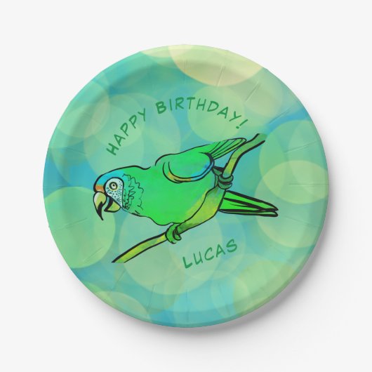 Assiettes En Carton Joyeux perroquet (Devant)