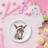 Assiettes En Carton Joyeux petit âne de Noël, coutume (Fête)