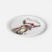 Assiettes En Carton Joyeux petit âne de Noël, coutume (Angle)