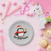 Assiettes En Carton Joyeux pingouin de Noël Plaque en papier (Fête)