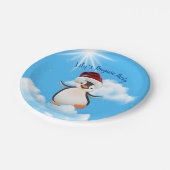 Assiettes En Carton Joyeux pingouins, Père Noël-casquette (Angle)