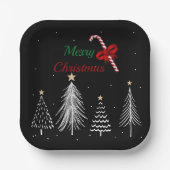 Assiettes En Carton Joyeux pins de Noël (Recto)