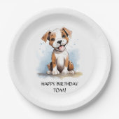 Assiettes En Carton Joyeux Pitbull Pit Bull Terrier Chien (Devant)