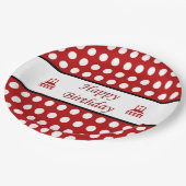 Assiettes En Carton Joyeux point Polka d'anniversaire (Angle)