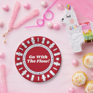 Assiettes En Carton Joyeux Premier temps Parti Rouge Pad Nom de la fro