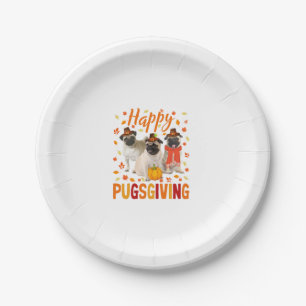 Assiettes En Carton Joyeux Pugsgiving mignon Thanksgiving Carlin Chien