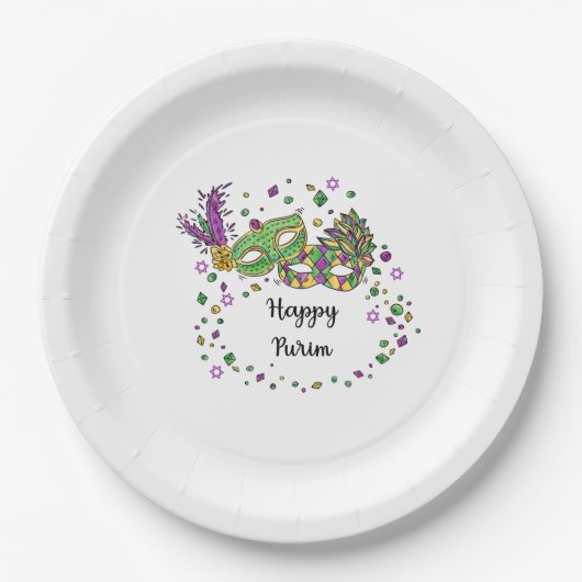 Assiettes En Carton Joyeux Purim (Devant)