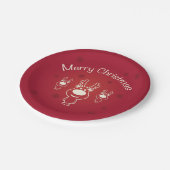 Assiettes En Carton Joyeux rennes de Noël (Angle)