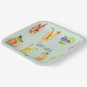 Assiettes En Carton Joyeux repas mignon cocktail d'aquarelle d'anniver (Angulaire)