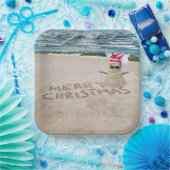 Assiettes En Carton Joyeux Sandman De Noël Sur La Plage (Fête)