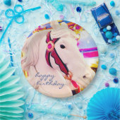 Assiettes En Carton Joyeux Script d'anniversaire Carnaval Carrousel Ho (Fête)